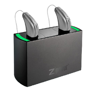 Sterkey Muse rechargeable hearing aids in the ZPower charger