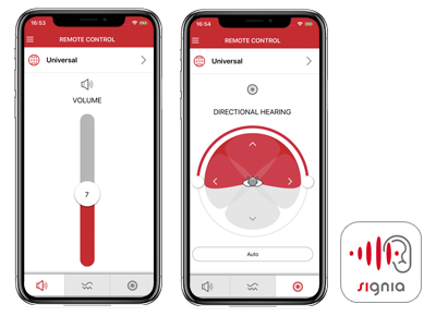 Signia smartphone app for controlling your hearing aid through apple iPhone or android
